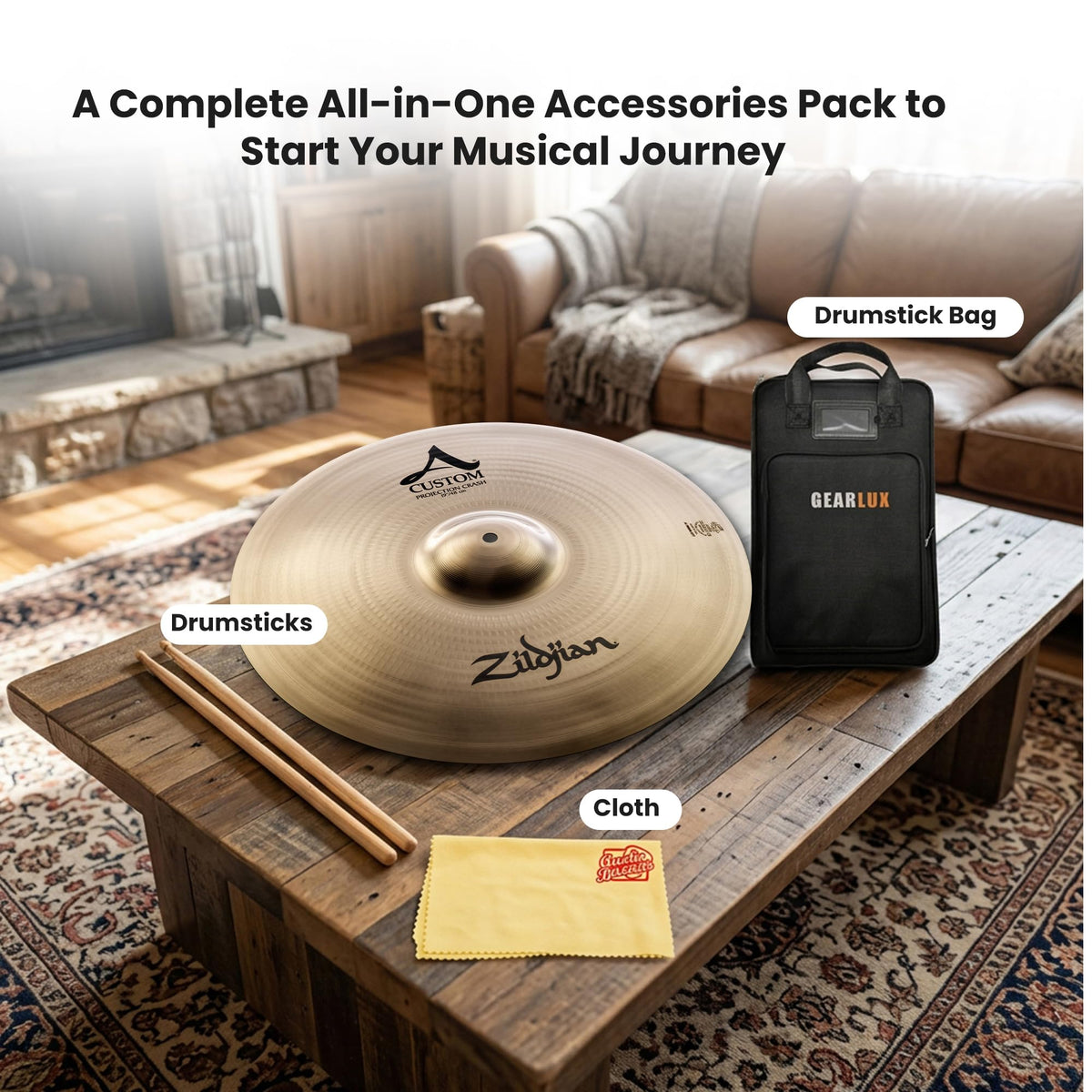 Zildjian A20585 19" A Custom Projection Crash Cymbal w/ Drumstick Bag