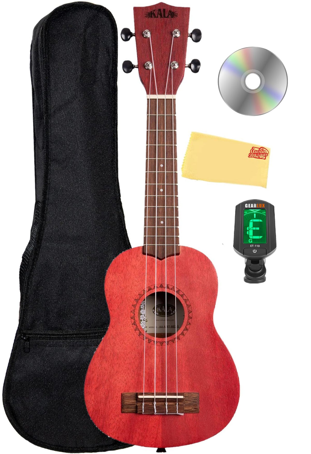 Kala MRT-RED-S Modern Meranti Soprano Ukulele - Adobe Red w/ Gig Bag
