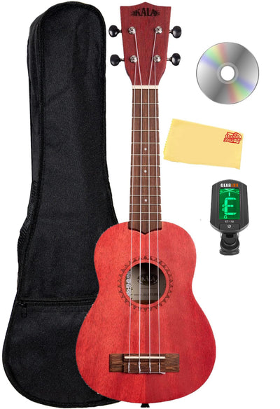 Kala MRT-RED-S Modern Meranti Soprano Ukulele - Adobe Red w/ Gig Bag