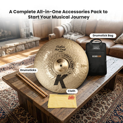 Zildjian K0980 14" K Custom Fast Crash Cymbal w/ Drumstick Bag