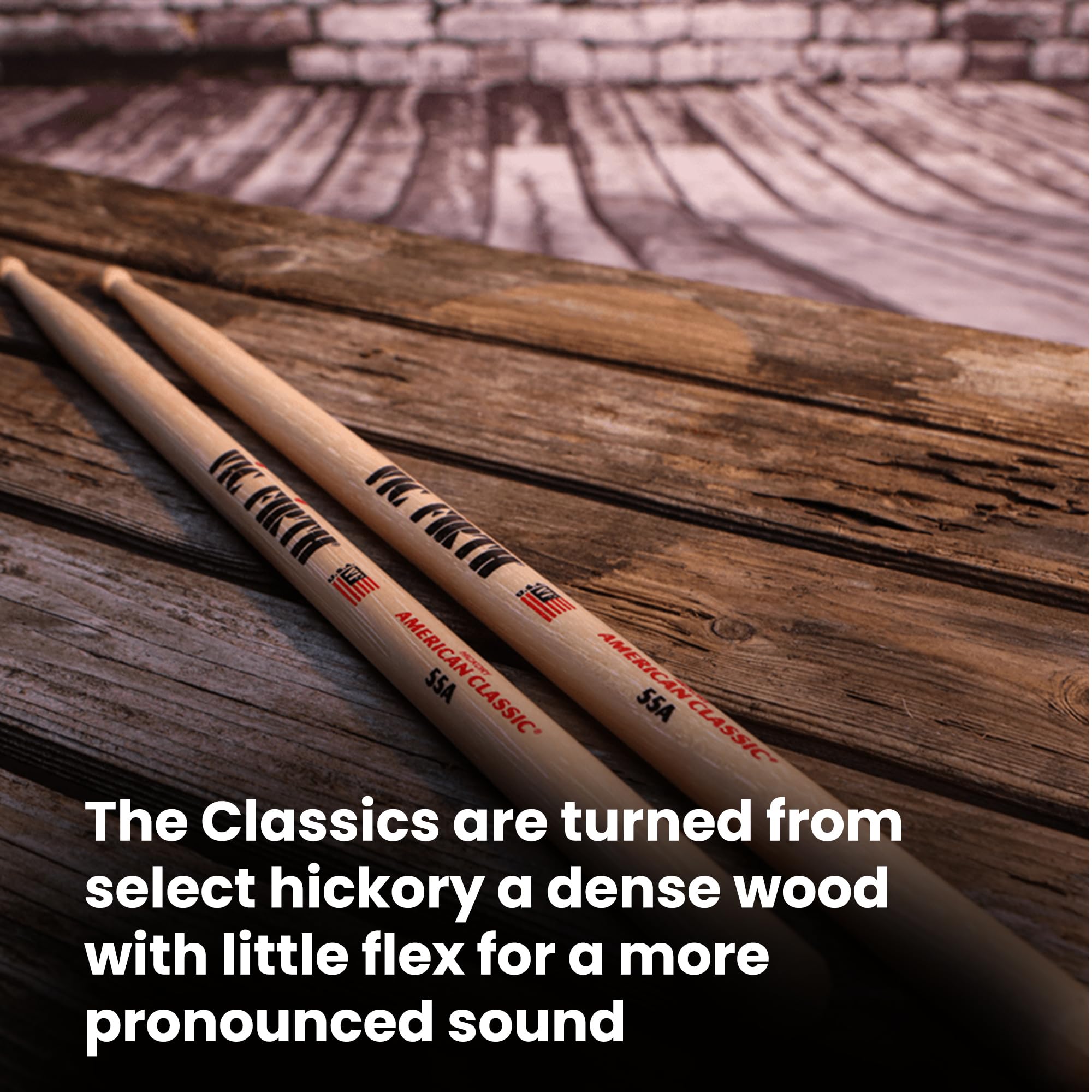 Vic Firth American Classic 55A Wood Tip Drumsticks - 3 Pack