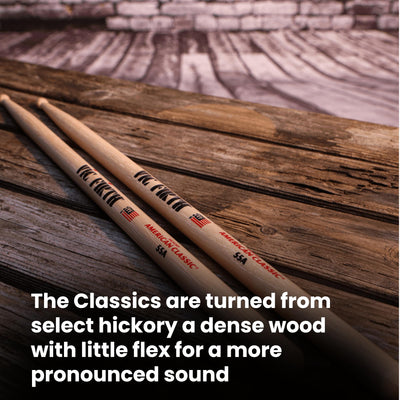 Vic Firth American Classic 55A Wood Tip Drumsticks - 3 Pack