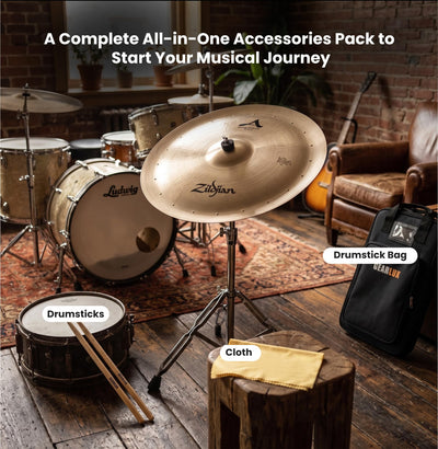 Zildjian A0315 22" A Swish Knocker Cymbal with 20 Rivets w/ Drumstick Bag