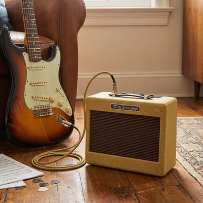 Fender Mini '57 Twin-Amp Electric Guitar Amplifier - Tweed w/ Instrument Cable