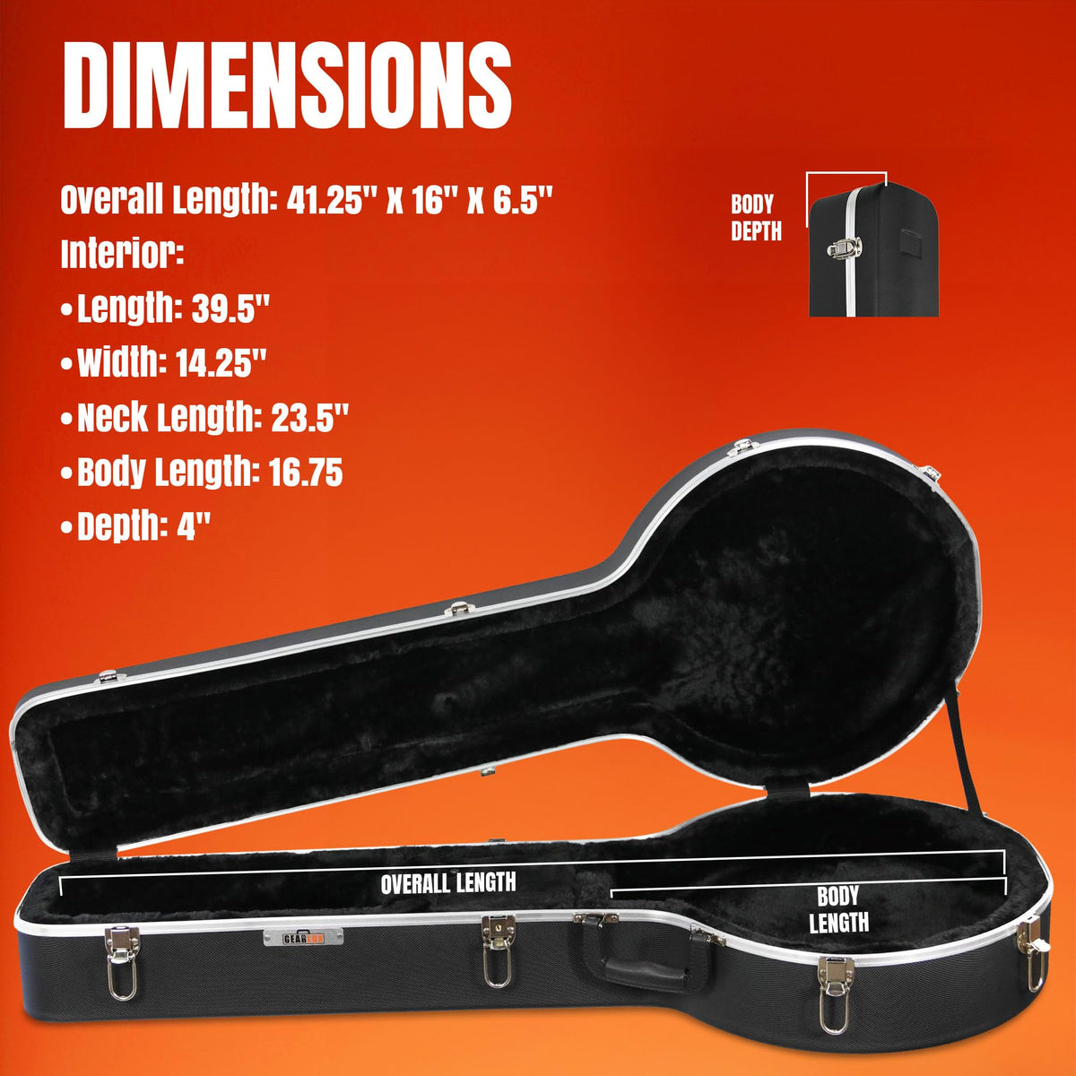 Gearlux Banjo ABS Case - Black