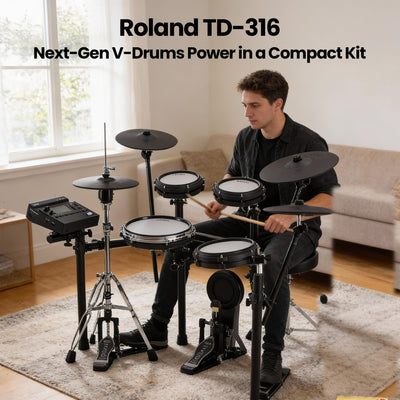 Roland TD316 V-Drums Electronic Drum Kit w/ Drumsticks