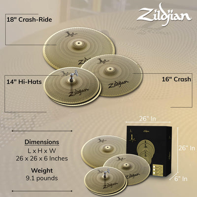 Zildjian LV468 L80 Low Volume Cymbal Pack w/ Cymbal Bag