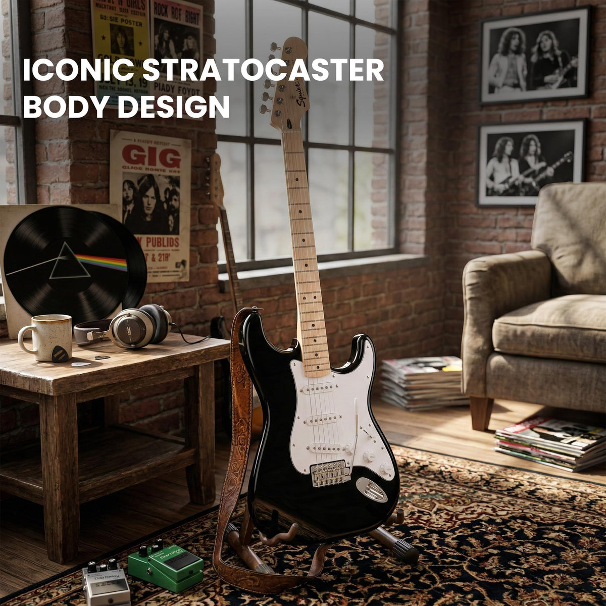 Fender Squier Sonic Strat Pack - Black w/ Frontman 10G Amplifier