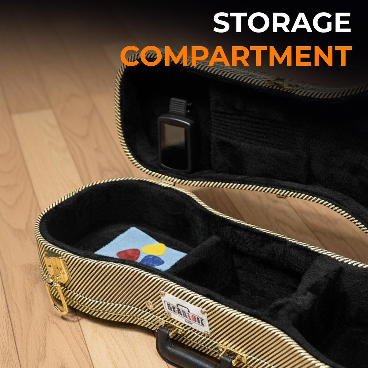 Gearlux UC107-C Concert Ukulele Wooden Tweed Case