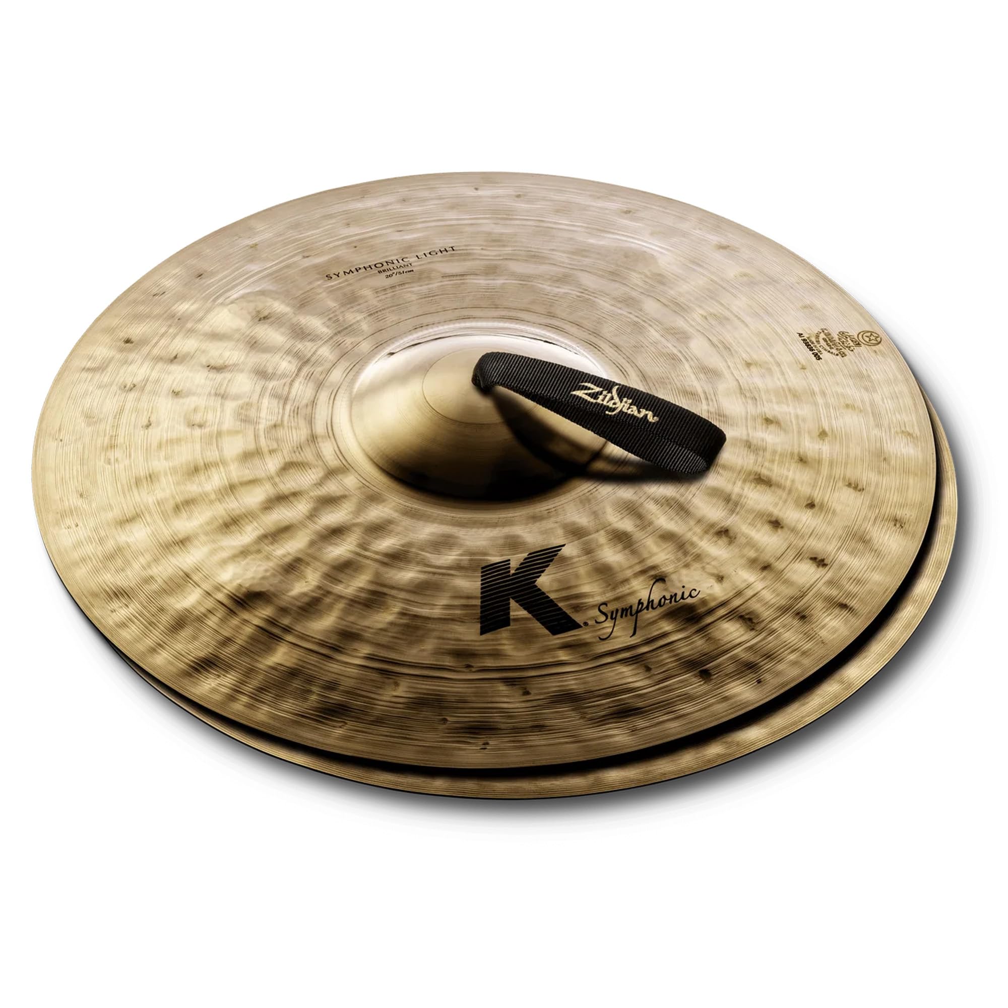 Zildjian K2018 20" K Symphonic Light Cymbals, Brilliant - Pair w/ Drumstick Bag