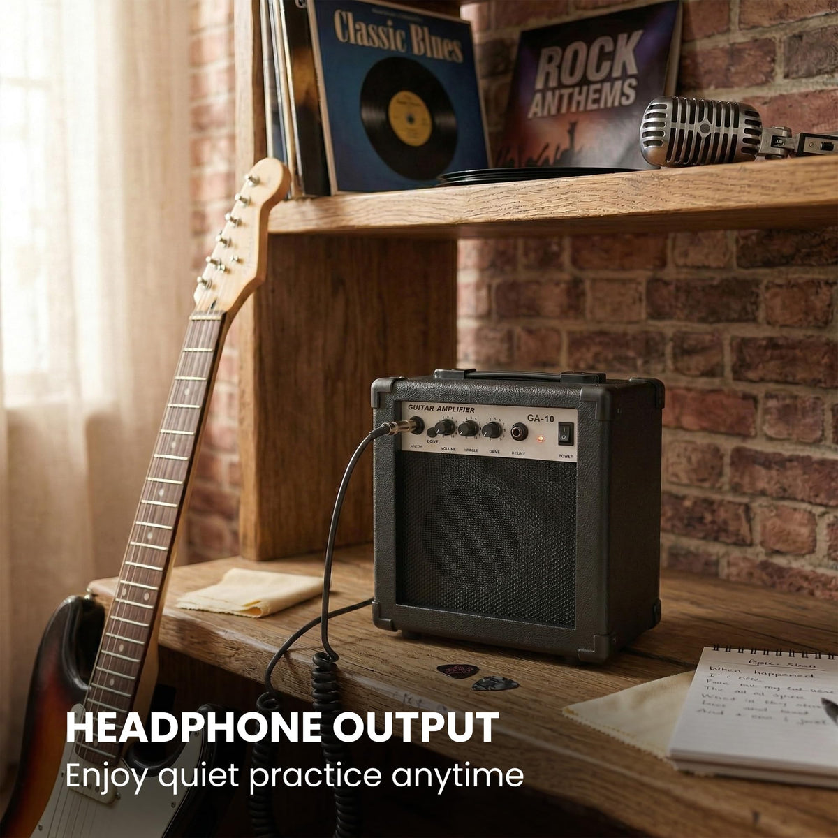 Gearlux GA10 10-Watt Electric Guitar Amplifier - Black