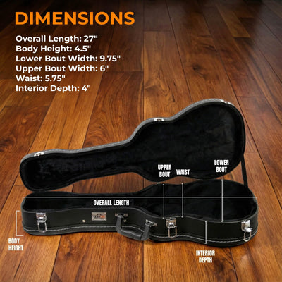 Gearlux Wooden Concert Ukulele Case - Black