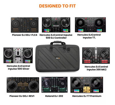 Gearlux DJ Controller Case for Pioneer FLX4/REV1, Hercules Inpulse 500/Inpulse T7, Roland DJ-202