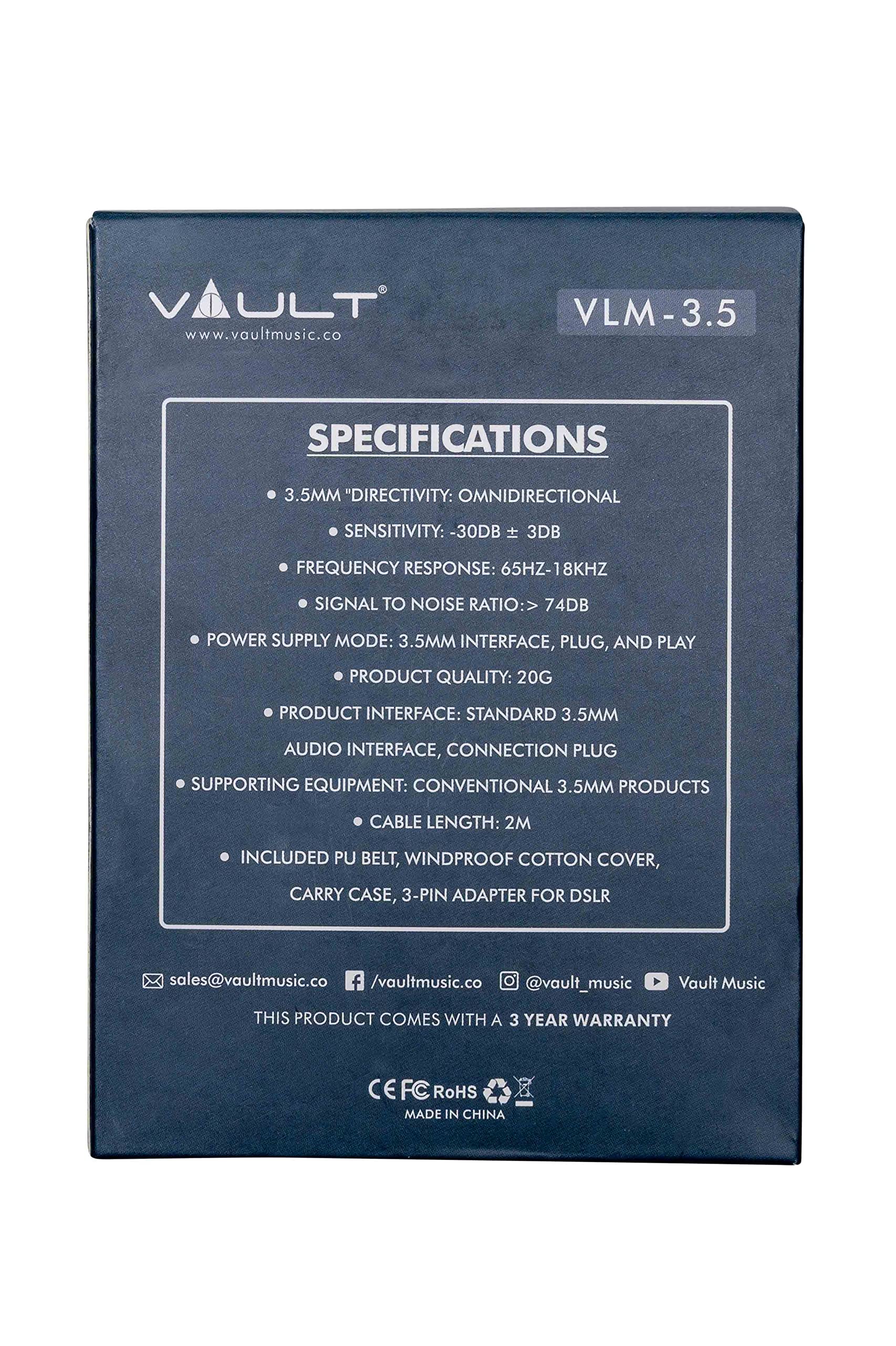 Vault VLM 3.5 Omni-Directional Lavalier Microphone