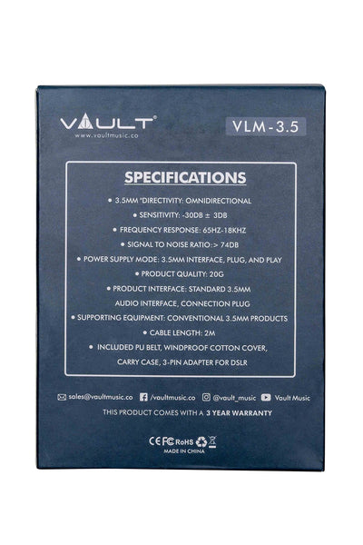 Vault VLM 3.5 Omni-Directional Lavalier Microphone