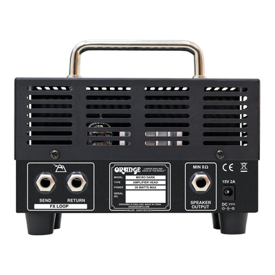 Orange MD20 Micro Dark Mini Guitar Amplifier Head w/ Instrument Cable