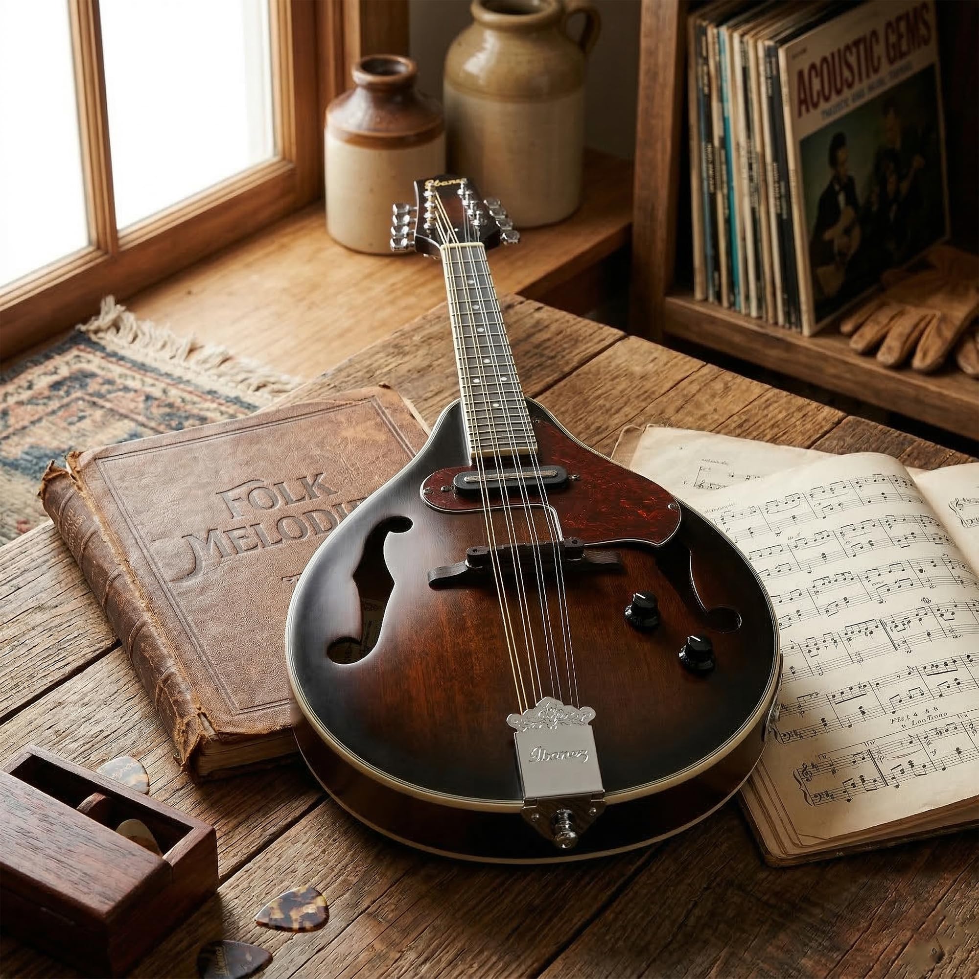 Ibanez M510E A-Style Acoustic-Electric Mandolin - Dark Violin Sunburst High Gloss w/ Case