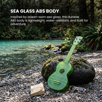 Kala KA-WMT-GN-S Soprano Waterman Sea Glass Ukulele - Jade Green