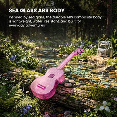 Kala KA-WMT-PL-S Soprano Waterman Sea Glass Ukulele - Amethyst Purple