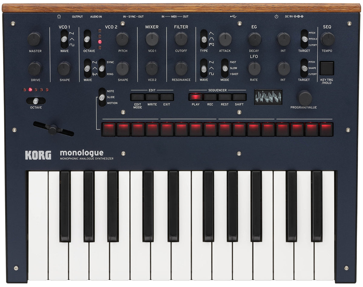 Korg Monologue Monophonic Analog Synthesizer - Blue w/ Power Supply