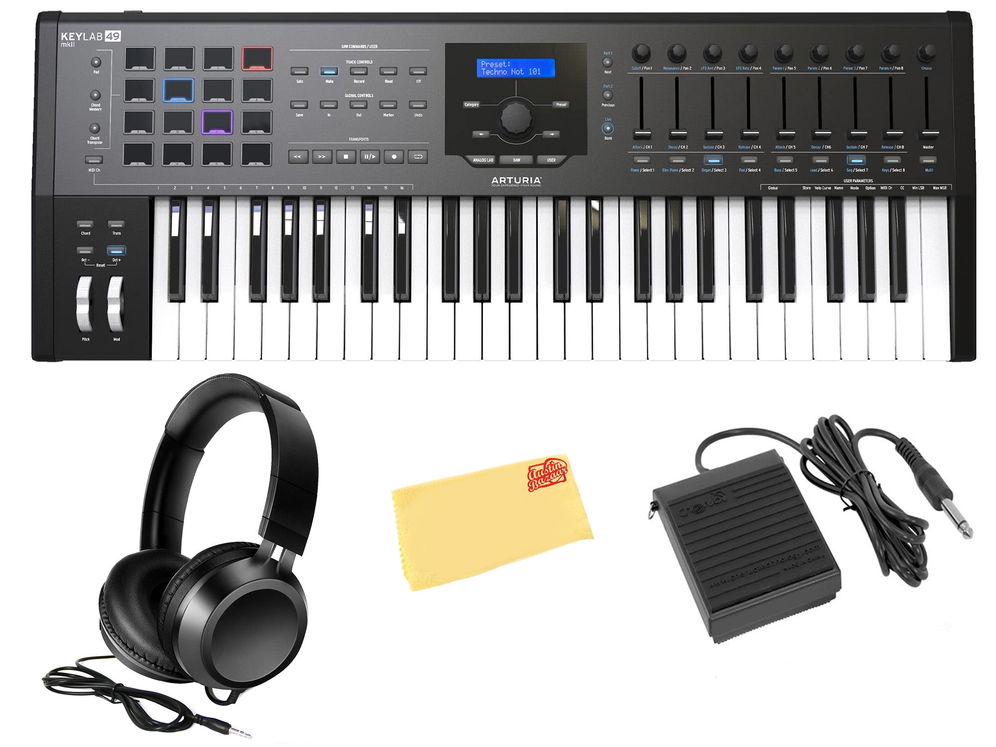 Arturia KeyLab 49 MkII Keyboard Controller - Black w/ Headphones