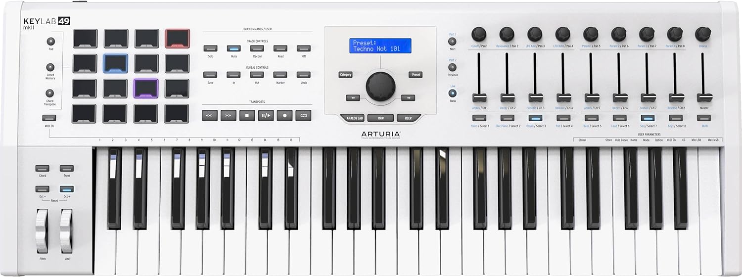 Arturia KeyLab 49 MkII Keyboard Controller - White