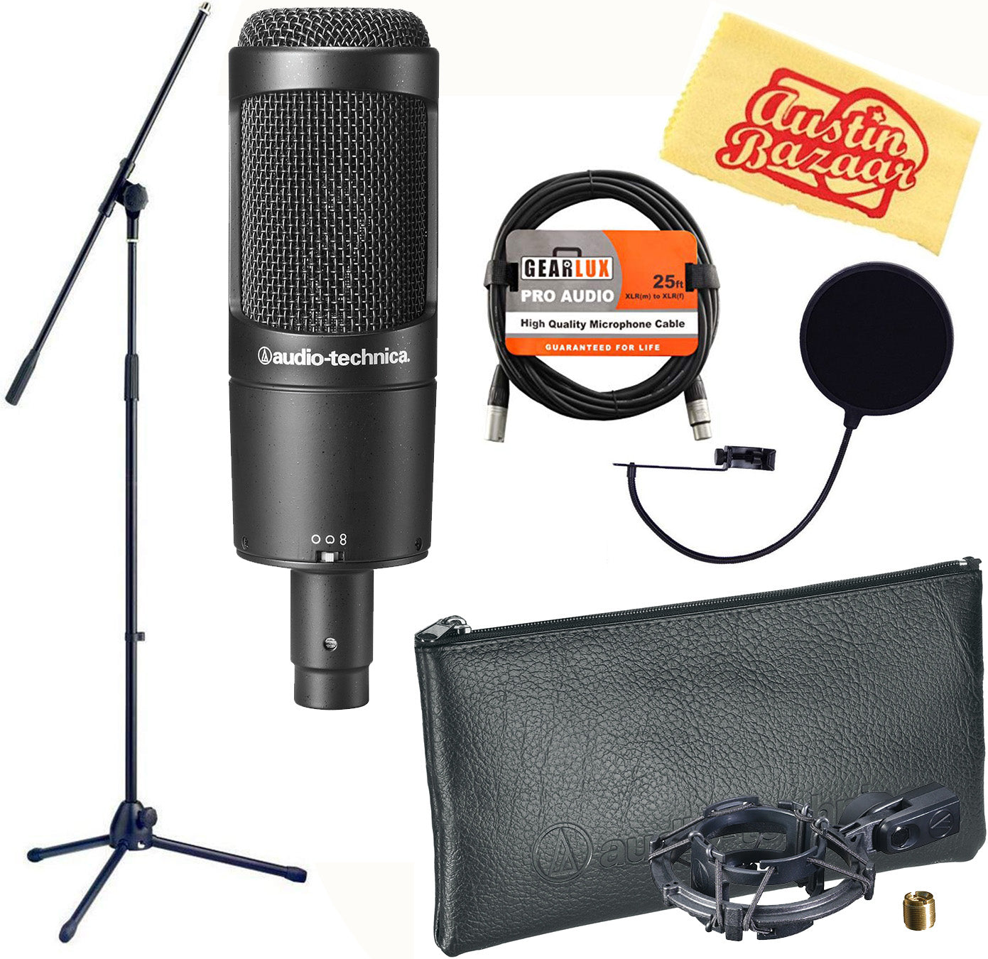 Audio-Technica AT2050 Multi-Pattern Condenser Microphone w/ Boom Stand