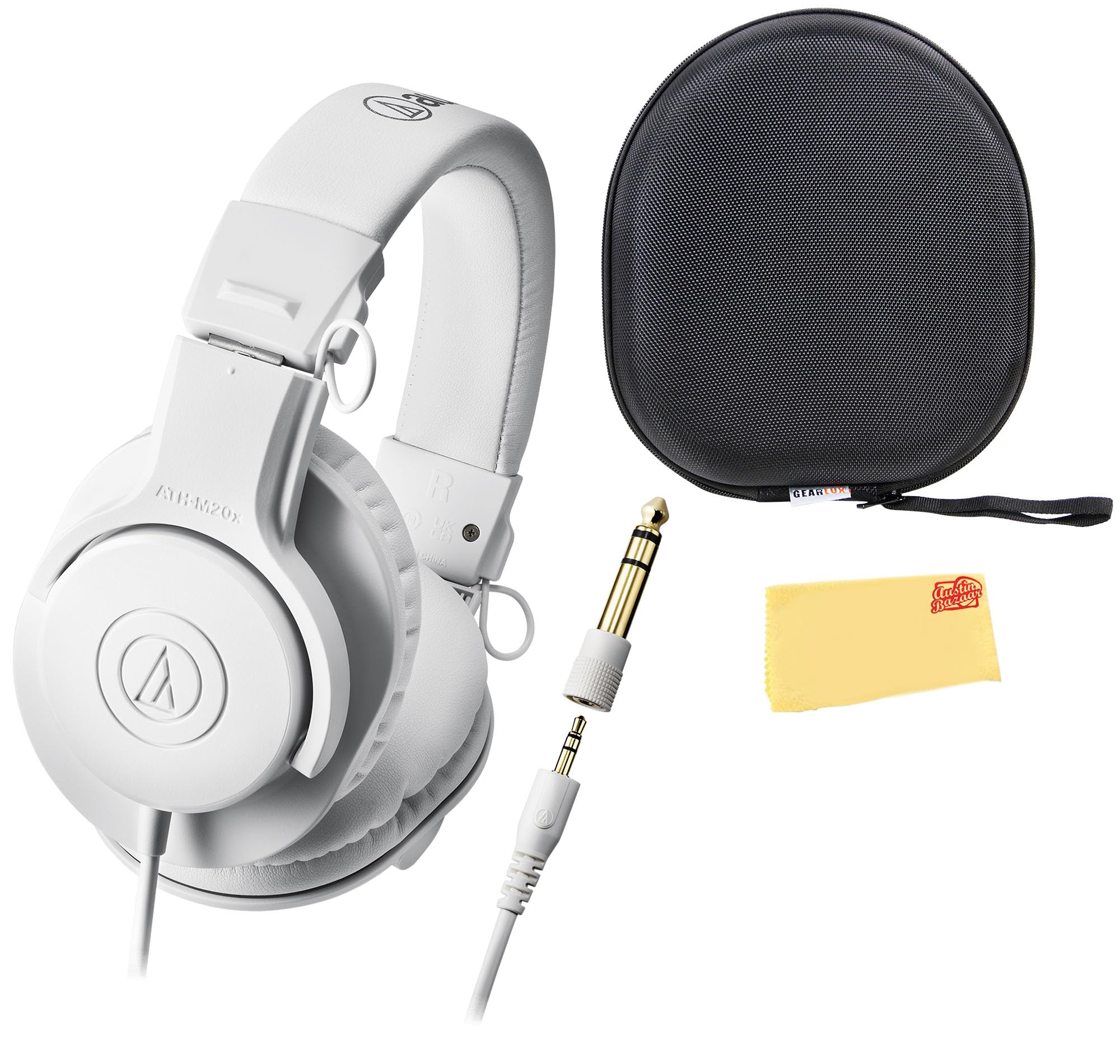 Audio-Technica ATH-M20xWH Professional Monitor Headphones - White w/ Case