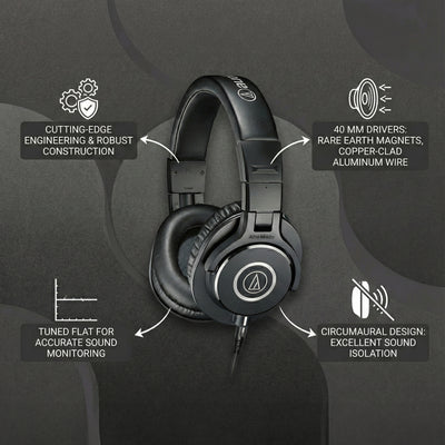 Audio-Technica ATH-M40x Professional Monitor Headphones w/ Case