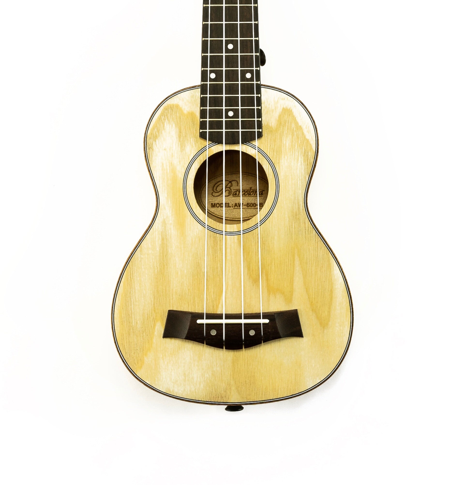 Barcelona Solid Top Ash Wood Soprano Ukulele w/ Gig Bag