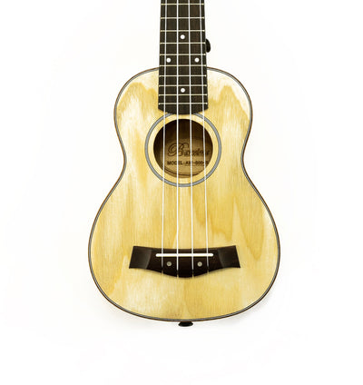 Barcelona Solid Top Ash Wood Soprano Ukulele w/ Gig Bag