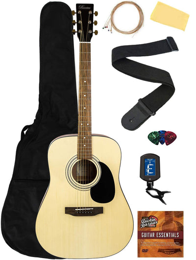 Barcelona D500 Dreadnought Acoustic Guitar - Natural w/ Gig Bag