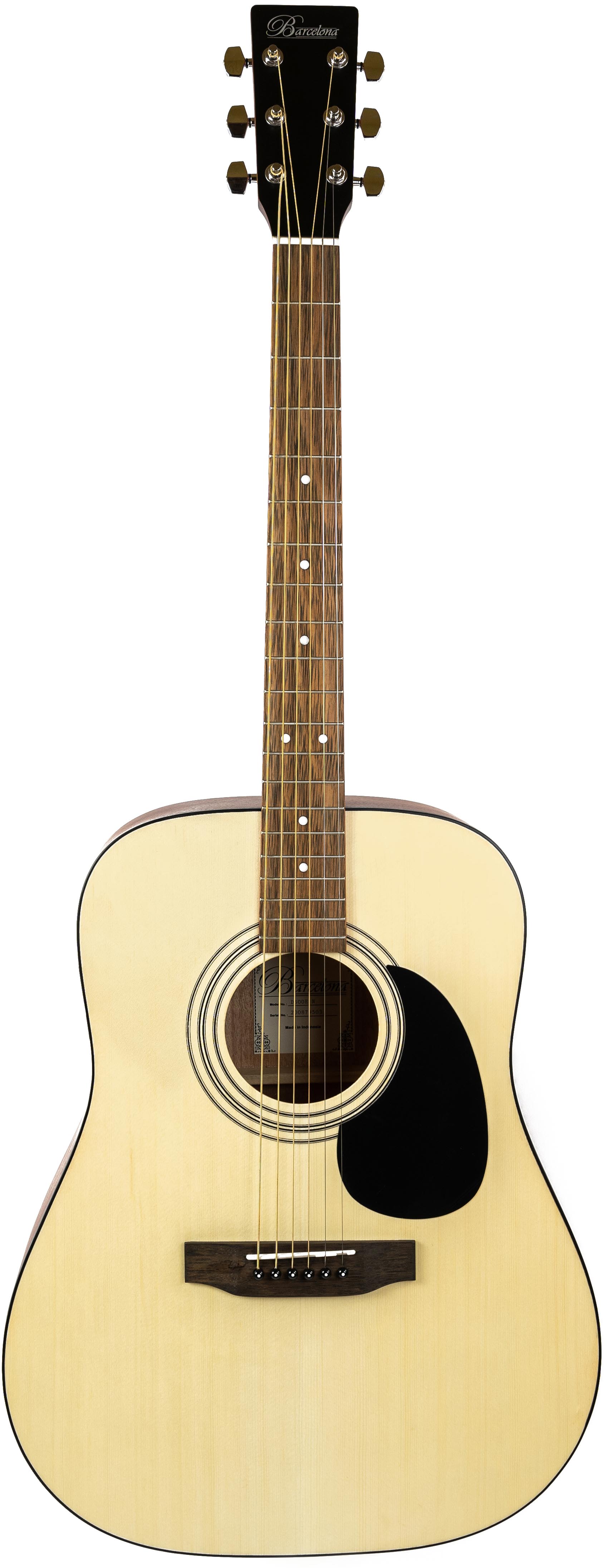 Barcelona D500 Dreadnought Acoustic Guitar - Natural w/ Hard Case