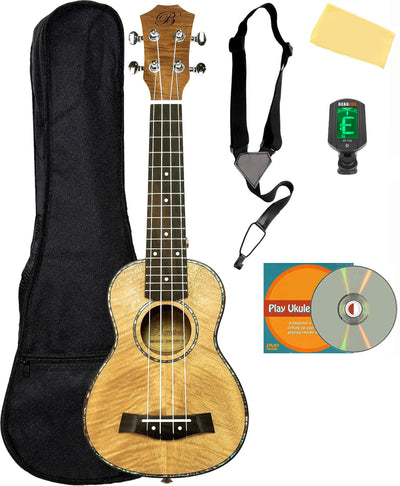 Barcelona Oguman Wood Soprano Ukulele w/ Gig Bag