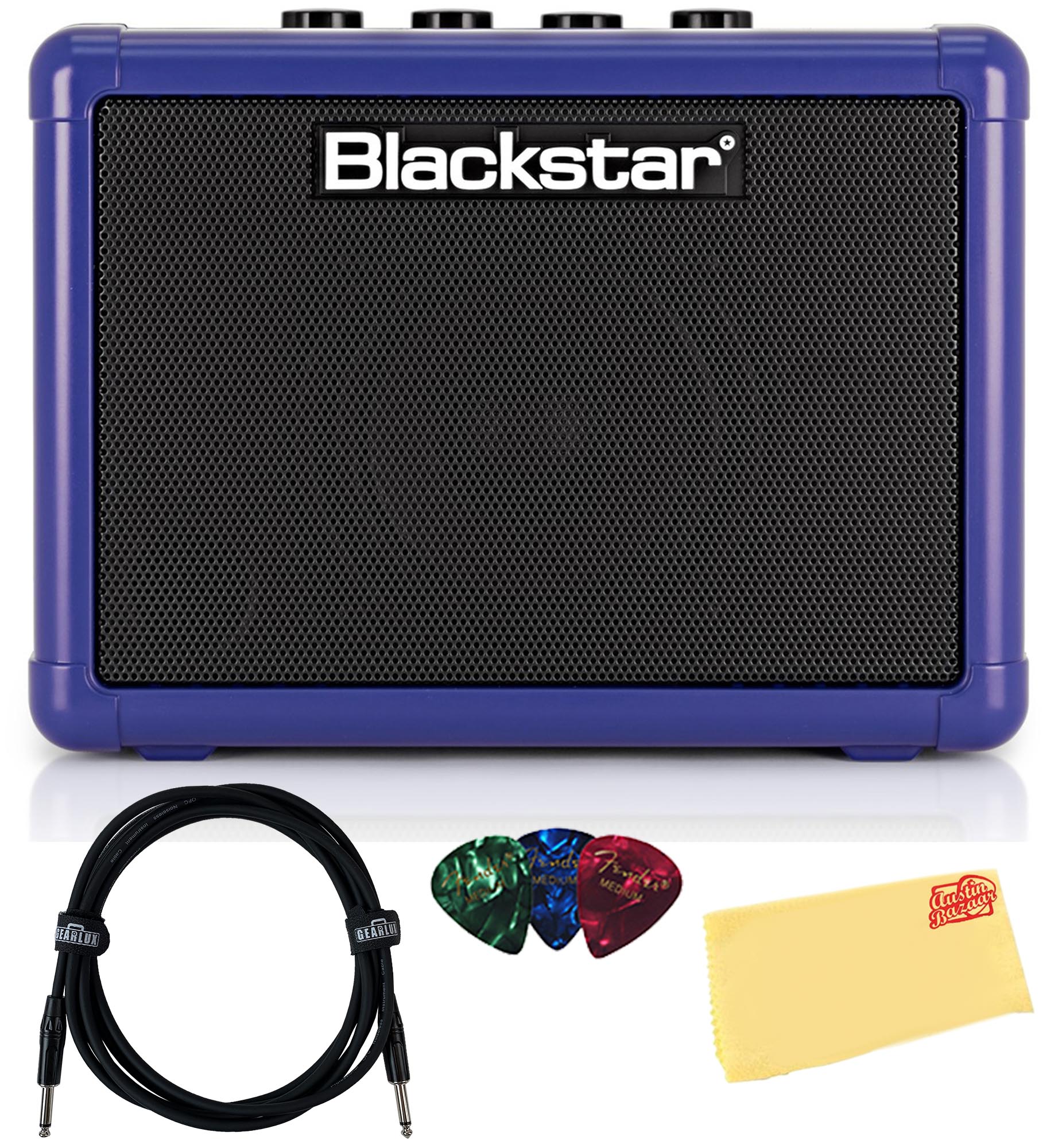 Blackstar Fly 3 Mini Guitar Amplifier - Royal Blue w/ Instrument Cable