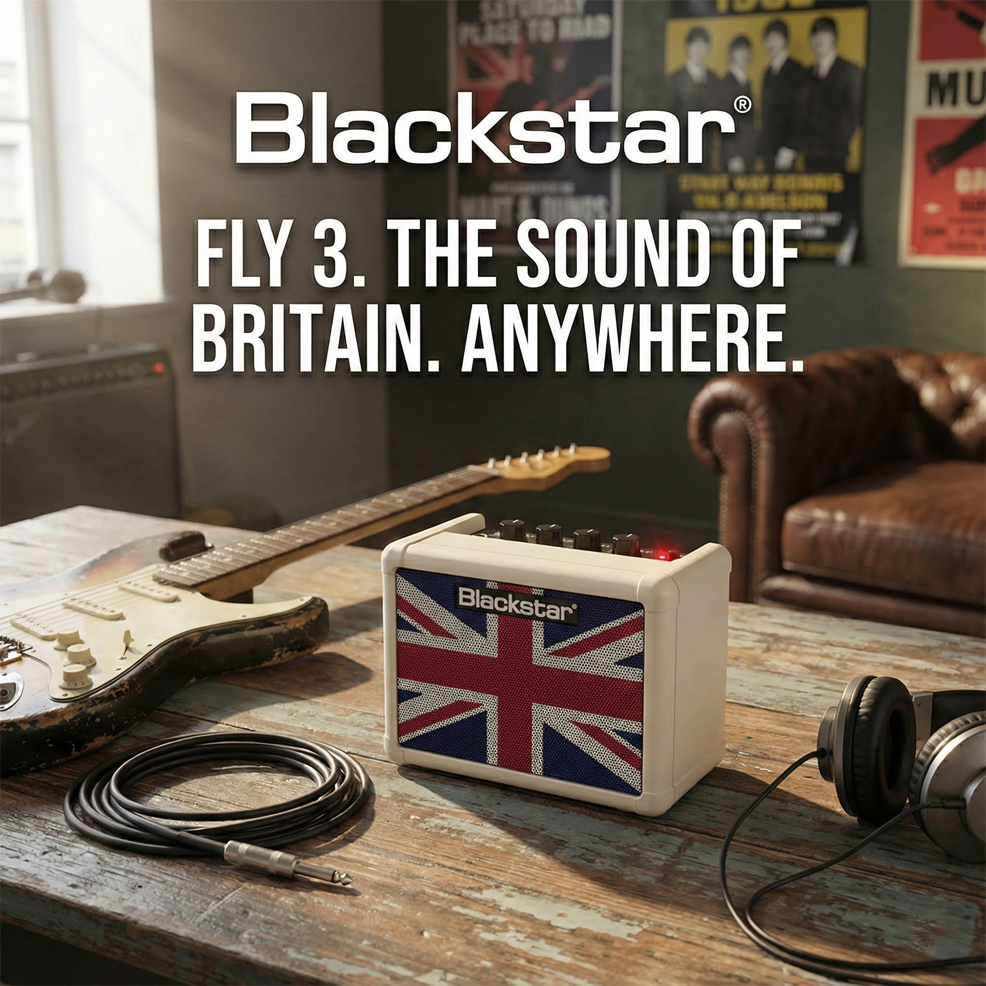 Blackstar Fly 3 Mini Amplifier - Union Jack w/ Instrument Cable