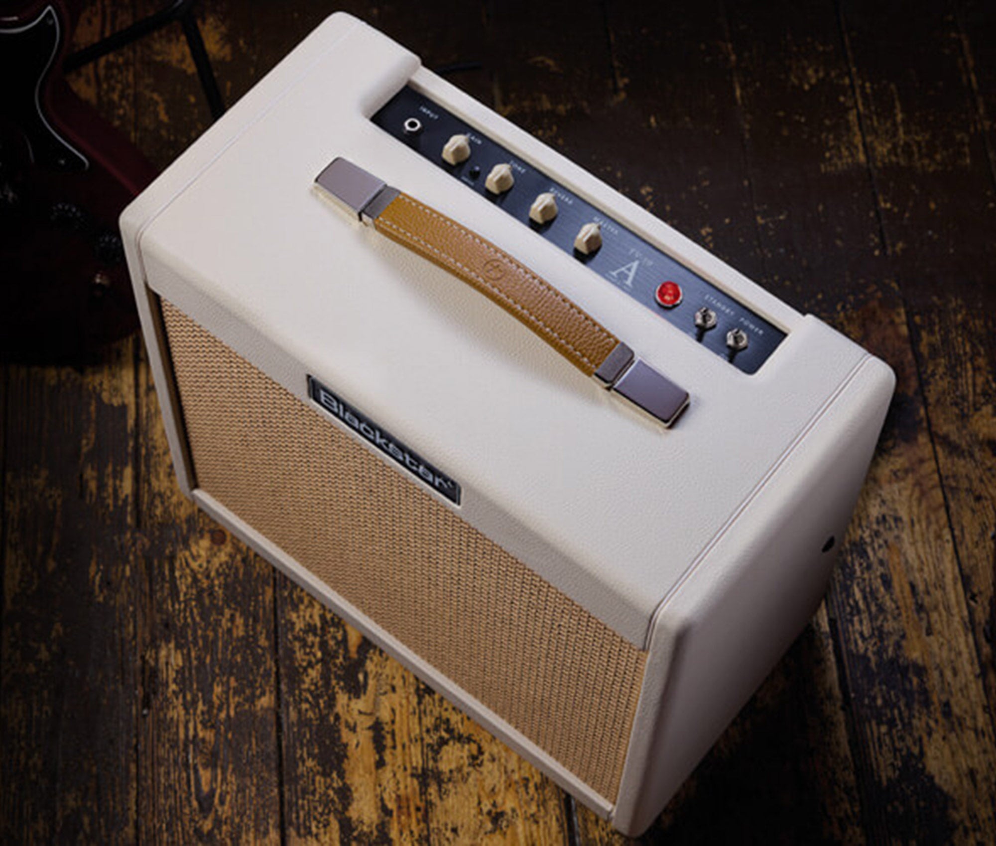 Blackstar TV-10 A 10-Watt 12-Inch Guitar Combo Amplifier with 6L6 Tube - Cream w/ Instrument Cable