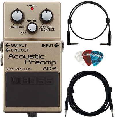 Boss AD-2 Acoustic Preamp w/ Instrument Cable