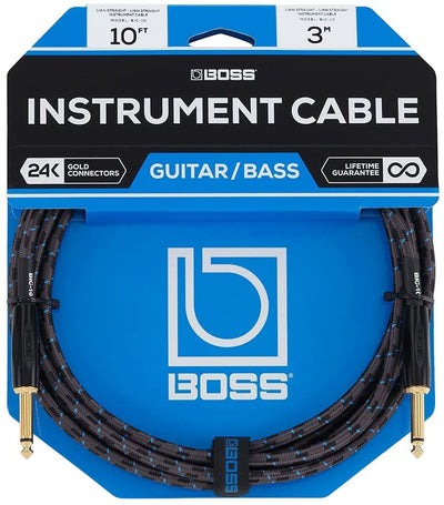 Boss BIC-10 10-Foot Instrument Cable, Straight-Straight
