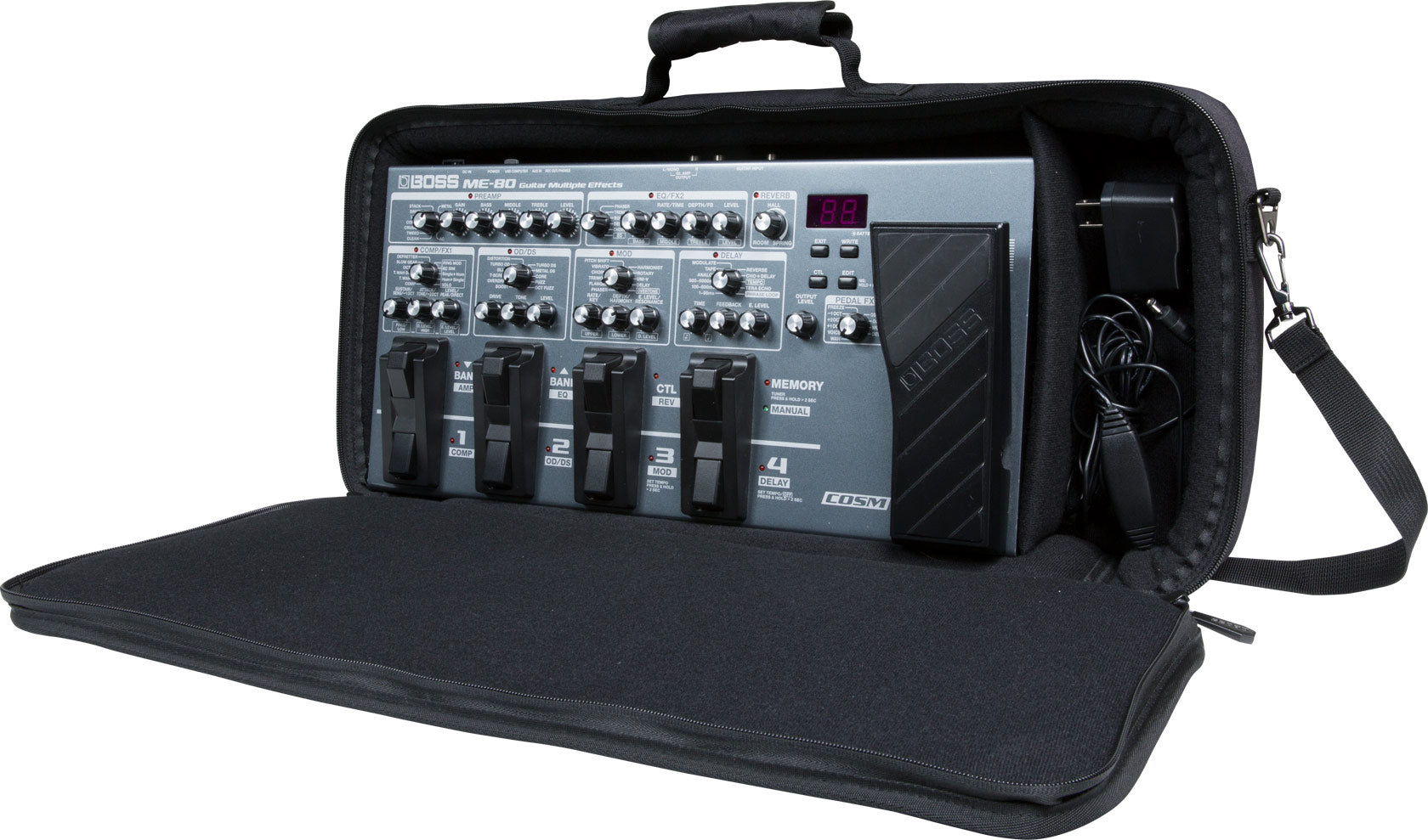 Boss CB-ME80 Custom Carrying Bag for ME-80/GT-1000/GX-100 w/ Instrument Cable