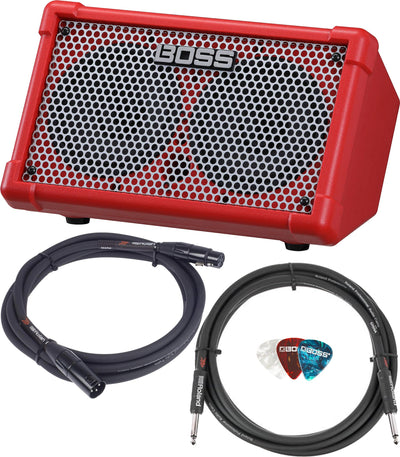 Boss Cube Street II Battery-Powered Stereo Amplifier - Red w/ Cables