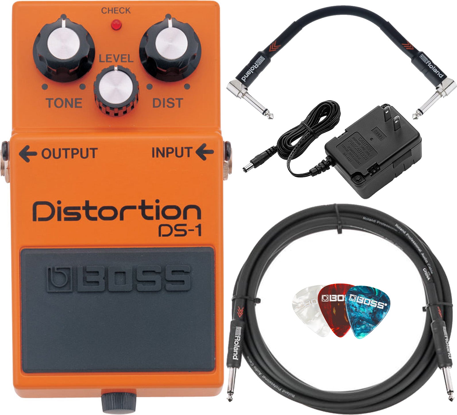 Boss DS-1 Distortion w/ Power Supply – Austin Bazaar