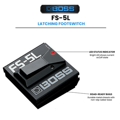 Boss FS-5L Latch-Type Footswitch w/ Picks