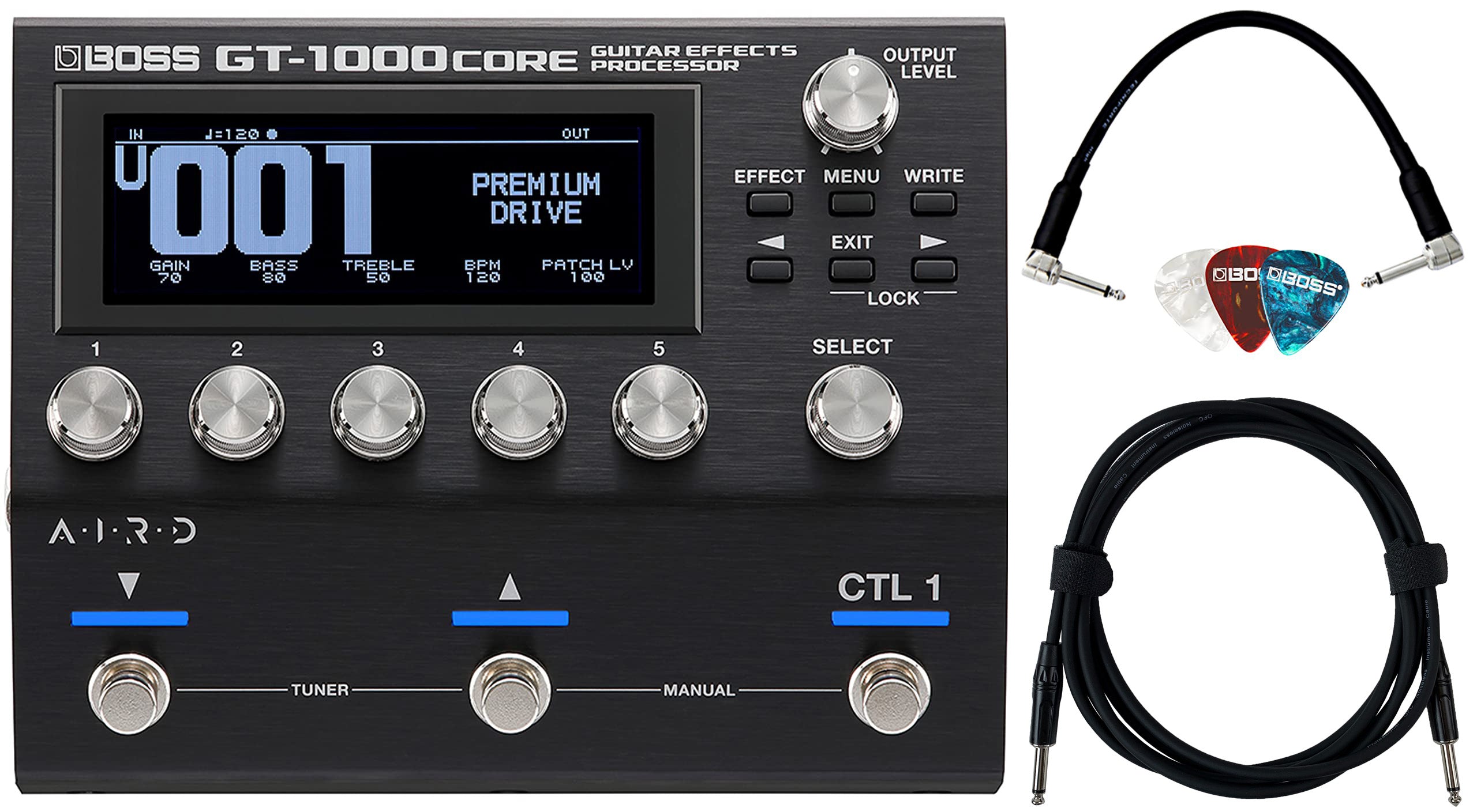 Boss GT-1000CORE Guitar Effects Processor w/ Instrument Cable