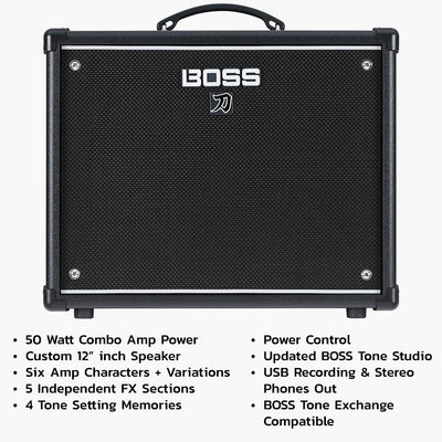 Boss Katana-50 Gen 3 50-Watt 1x12-Inch Guitar Combo Amplifier w/ Instrument Cable