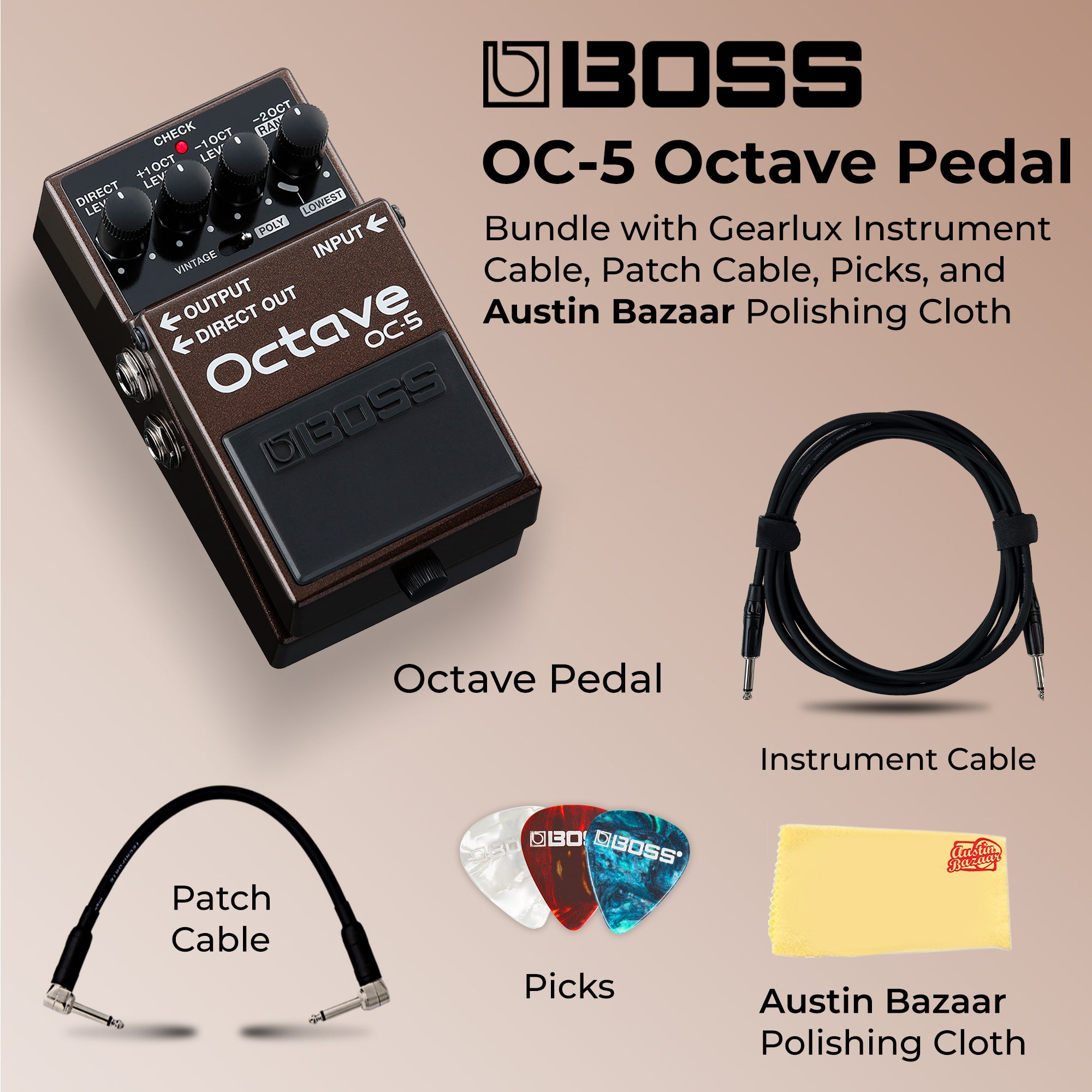 Boss OC-5 Octave w/ Instrument Cable