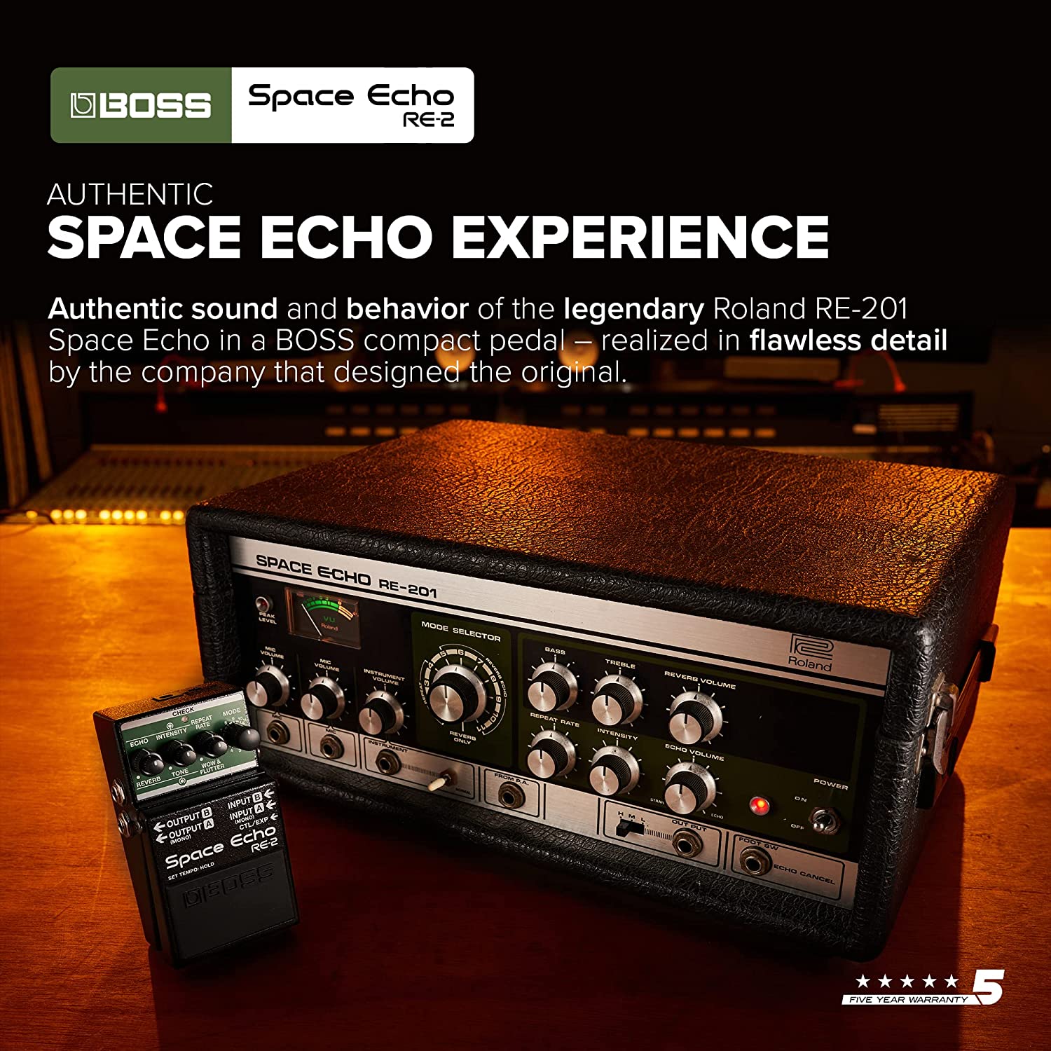 Boss RE-2 Space Echo Delay and Reverb Effects