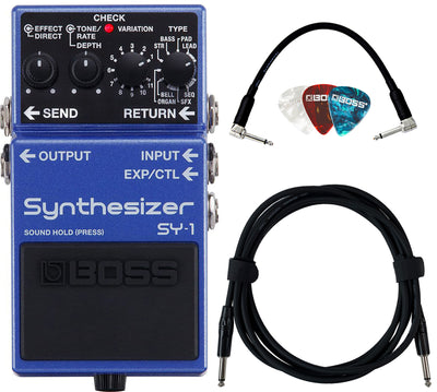 Boss SY-1 Guitar Synthesizer w/ Instrument Cables