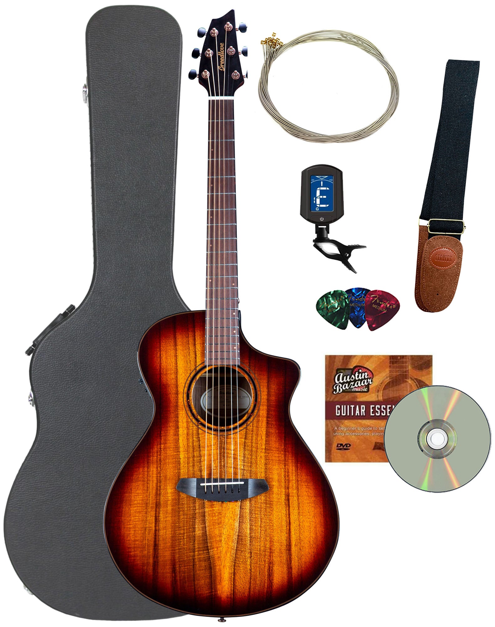Breedlove Pursuit Exotic S Concert Edgeburst CE - Koa w/ Hard Case ...