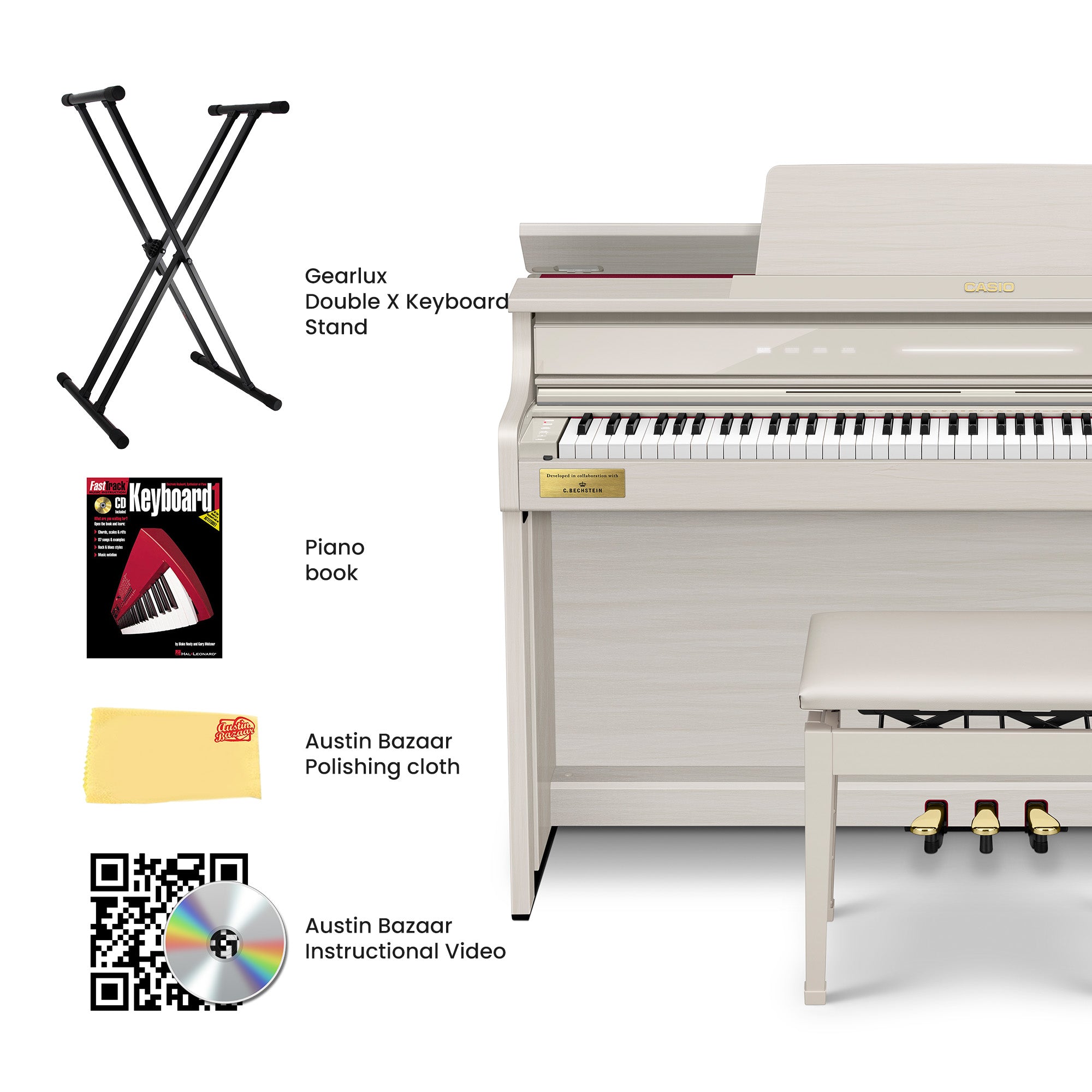 Casio AP-750 Celviano 88-Key Digital Piano - Gray Beige w/ Adjustable Stand